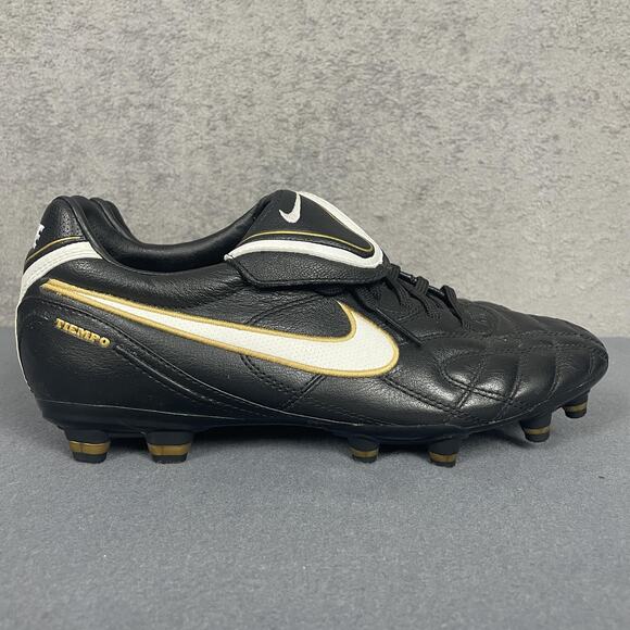 Nike Tiempo Legend III Soccer Shoes Mens Size 8 Black White Gold Firm Ground - Picture 7 of 14